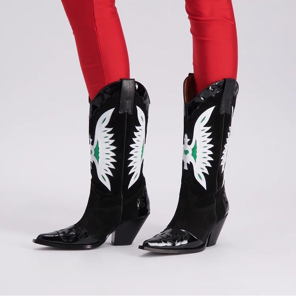 Suede and Patent cowboy boots - Picture 2 of 11